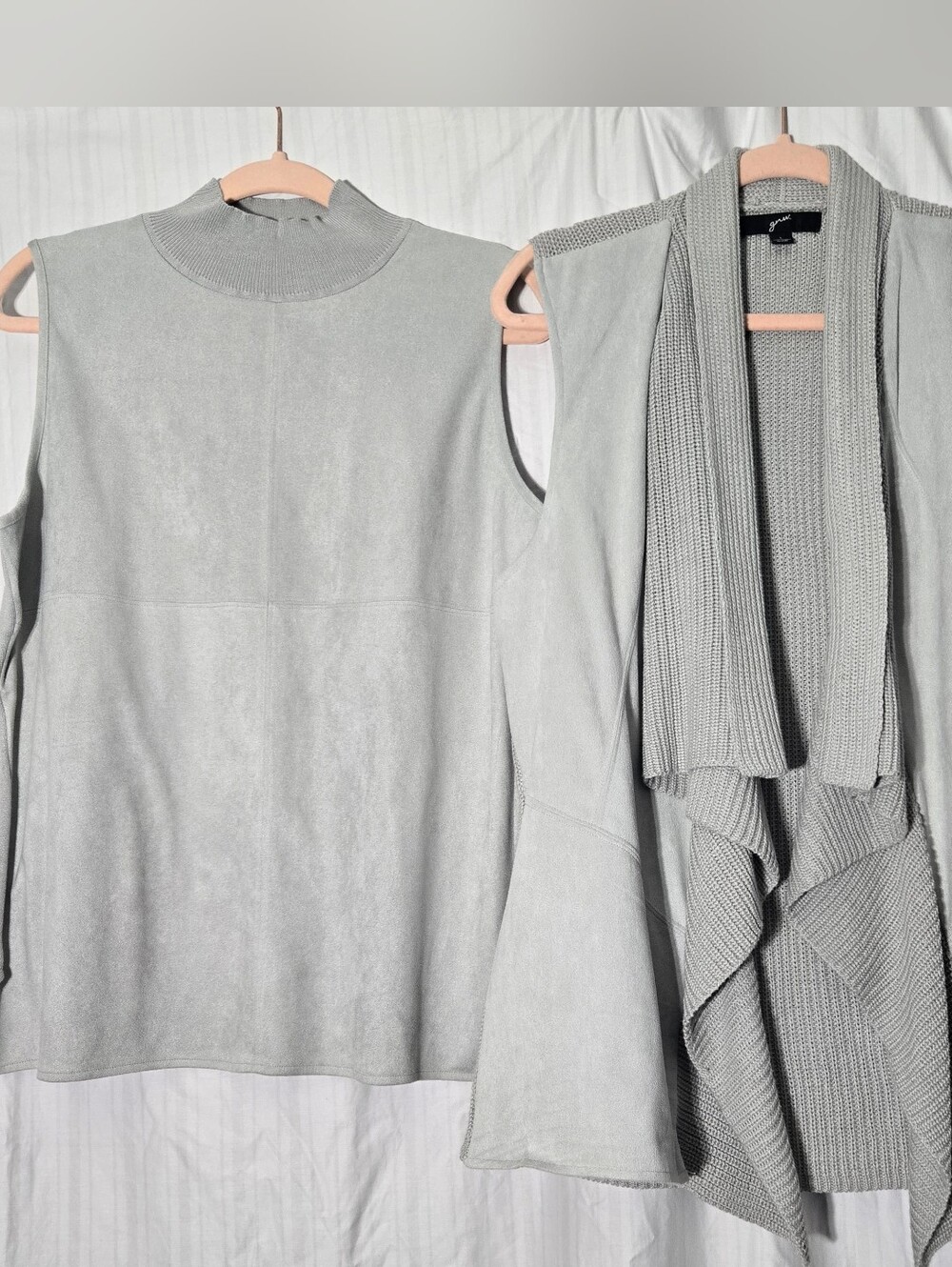 GNW Tank And Cardigan Set In Light Grey Size Large
